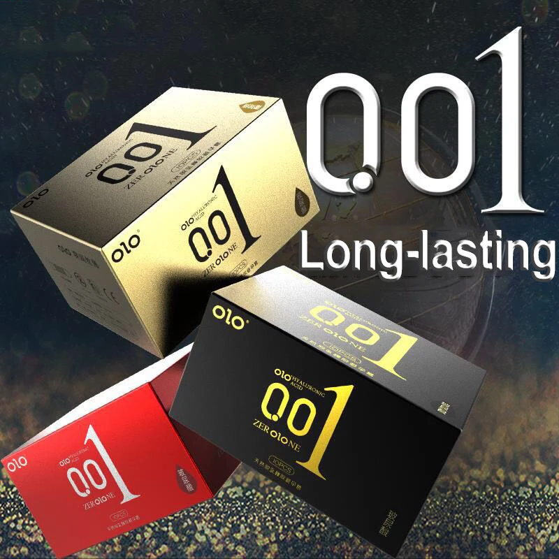 OLO 10 шт. презерватив из натурального латекса ультра тонкий 001 Гиалуроновая