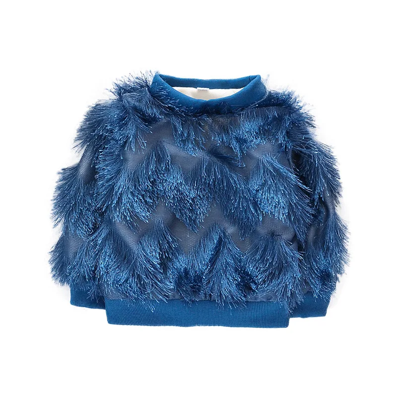 

Детское плюшевое пальто, синее, розовое