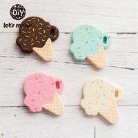 lets make silicone teether 100pcs ice cream bpa free cartoon diy accessory baby teething cute toys
