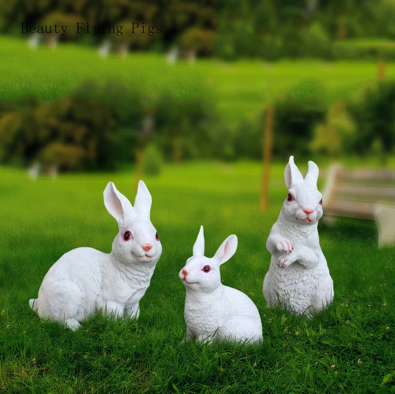 Садовое украшение симпатичный кролик Пасхальная имитация заяц кукла-животное из