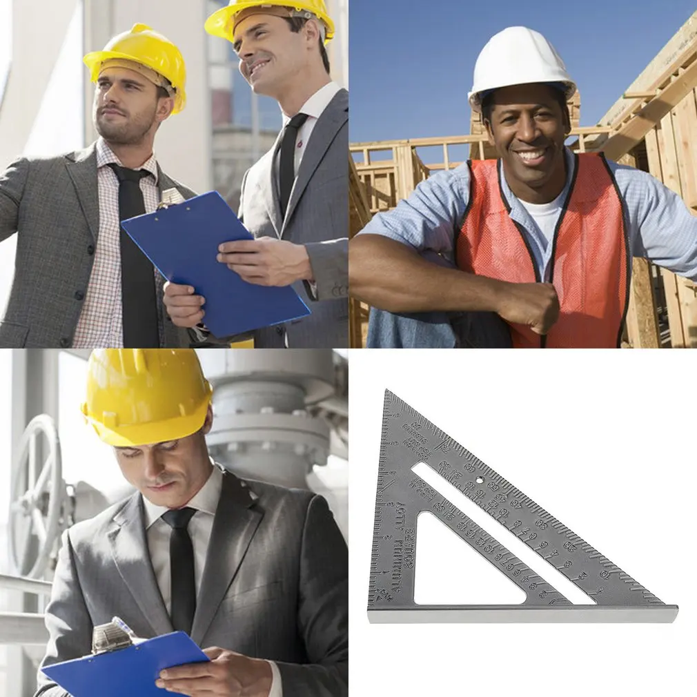 

1Pc Triangle Square Ruler Aluminum Alloy Speed Square Protractor Miter Framing Line Scriber Measurement Meter Carpenter Ruler