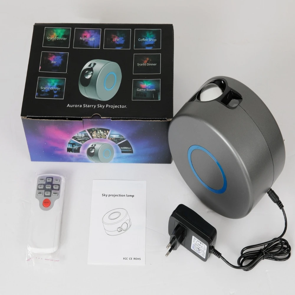

Led Starry Sky Projector Star Night Light Projection 7 Colors Ocean Waving Lights 360 Degree Rotation Night Lamp for Kid gift