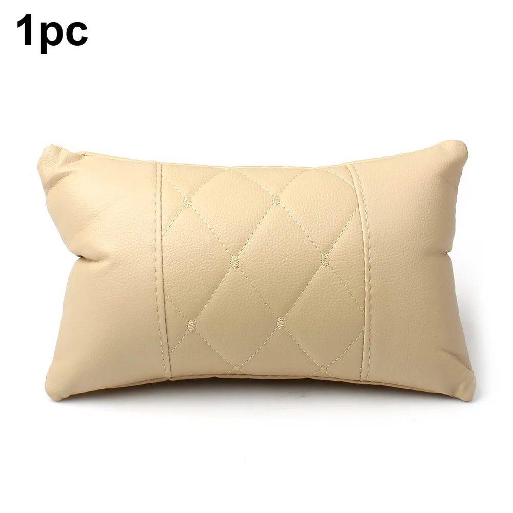 Beige KKMOON 1 шт. универсальный автомобильный кожаный поддерживающий коврик, чехлы для сидений автомобиля, аксессуары для подушек, авточехлы для автомобилей - Название цвета: Beige