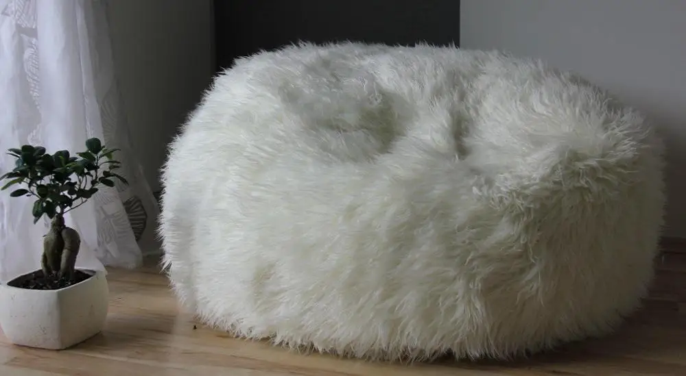 Роскошный пышный и мягкий пушистый меховой мешок из альпаки новинка для отдыха