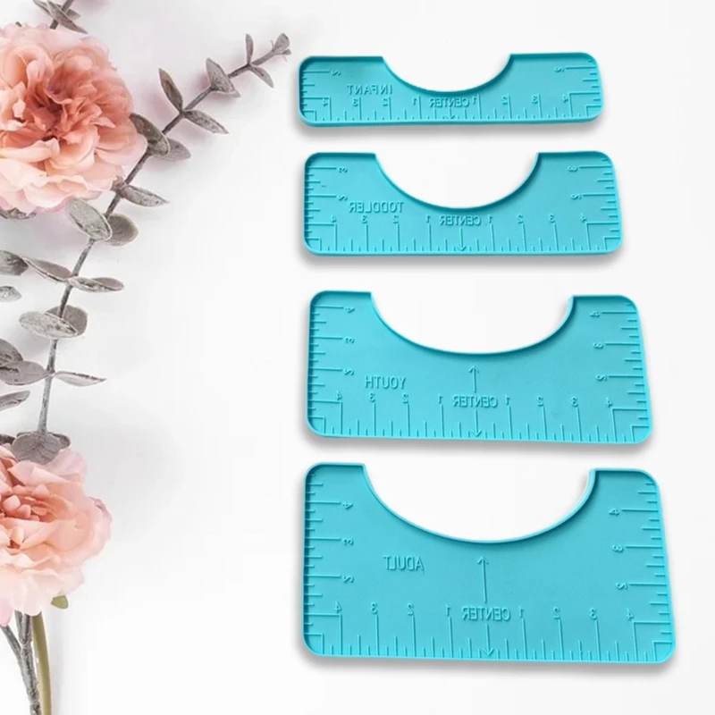 

4 Pcs Clothing Cutting Ruler Epoxy Resin Mold Sewing Measuring Inch Rulers Silicone Mould DIY Crafts Casting Tool