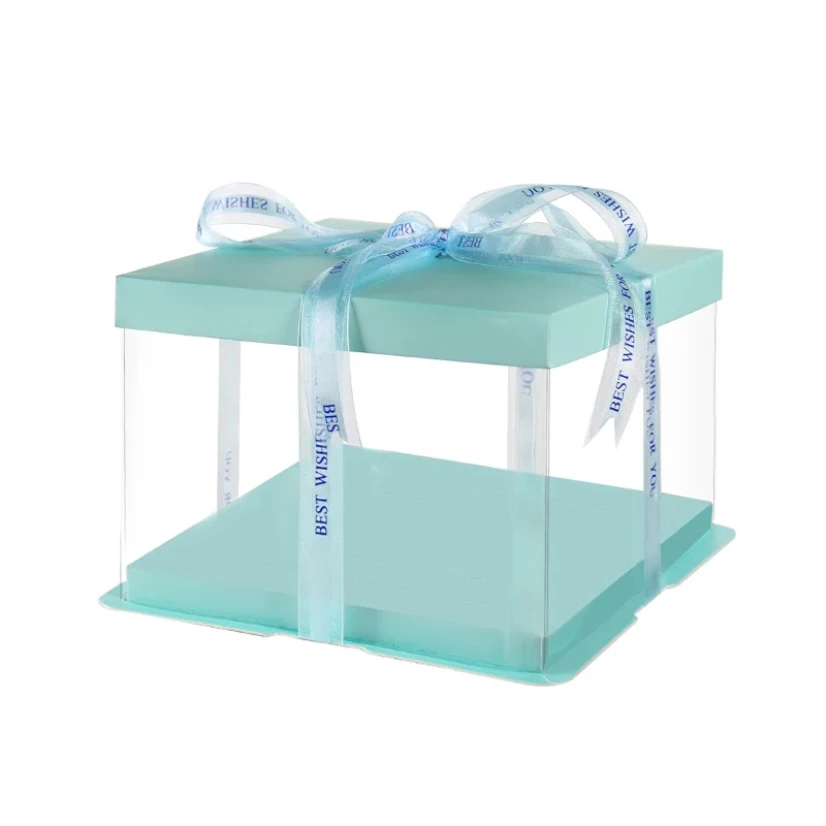 Прозрачные упаковочные коробки для торта на день рождения подарочная упаковка