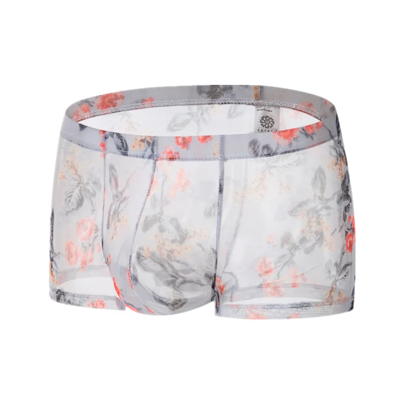 Боксеры мужские прозрачные с карманом для пениса пикантное нижнее белье газовые