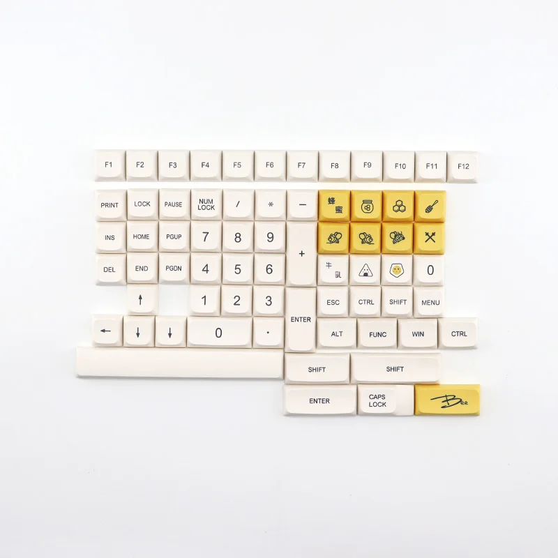 

137 Key Honey Milk Keycaps PBT Keyboard Keycap XDA Profile Sublimation Milk White English Mechanical Keyboard Key Cap