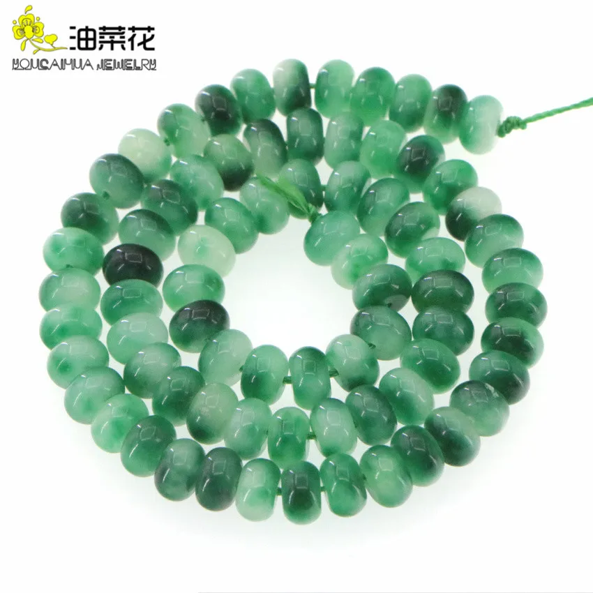 Зеленые изумруды 5x8 мм незакрепленные бусины в форме колеса аксессуары из