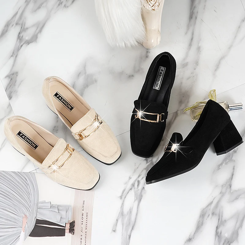 

Summer Shoes Ladies 2021 Fashion Women's Elegant Casual Female Sneakers Flats Oxfords All-Match Square Toe Modis New Dress Leath
