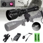 Инфракрасный охотничий фонарь T50 с объективом 50 мм и фокусировкой, Черный Инфракрасный фонарь с ночным видением 18650 нм для прицела +