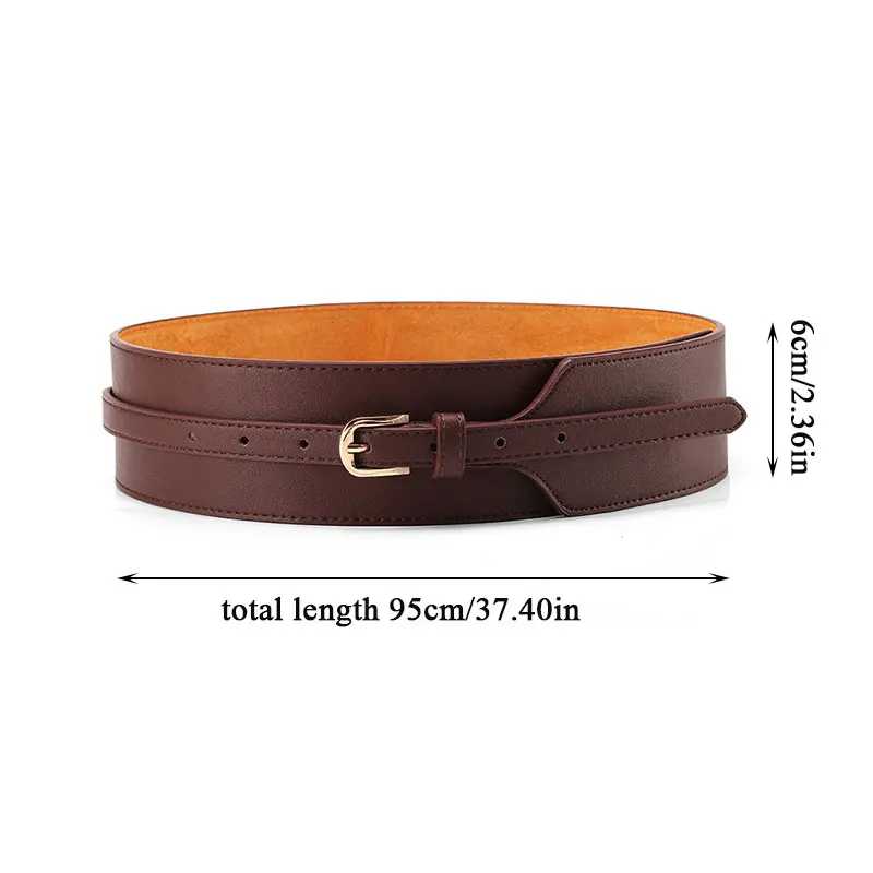 

Genuine Leather Belt Women Belt Luxury Girdle Wide Waist Belt Simple Wild Waistbands Solid Color For Women Clothing Accessories
