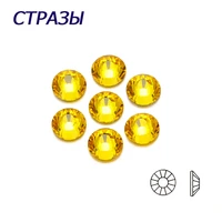 ctpa3bi 2000 citrine color all size non hotfix strass yellow rhinestones flatback for nail art jewlery making beads decorations