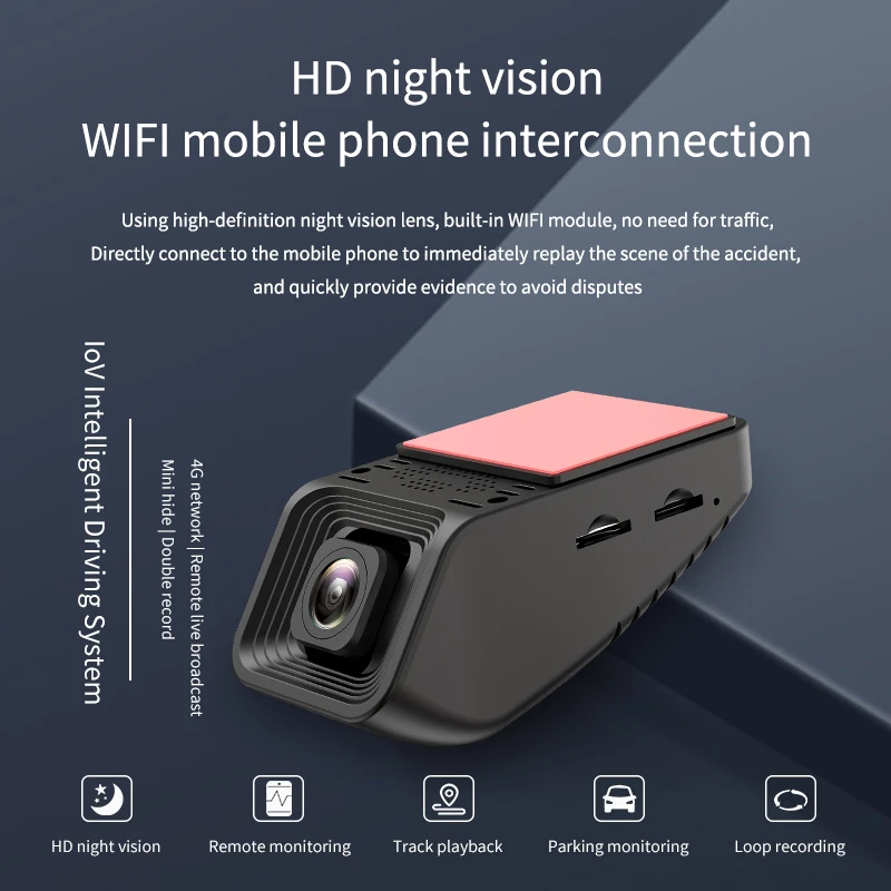 Bluavido 4G WiFi Car DVR GPS Logger Hidden FHD1080P Dash Cam Support Remote Live Monitor Dual Lens Auto Video Camera Recording | Автомобили