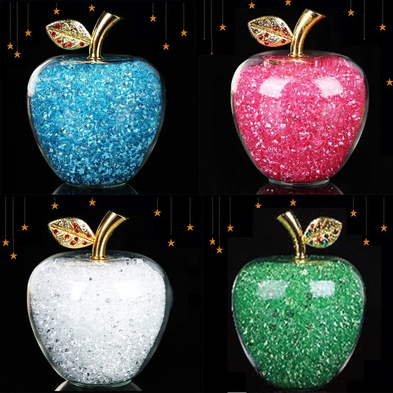

Восхитительные подарки любви, полые стеклянные яблоки, полностью заполненные цветными кристаллами Стразы, статуэтки, аксессуары для украш...