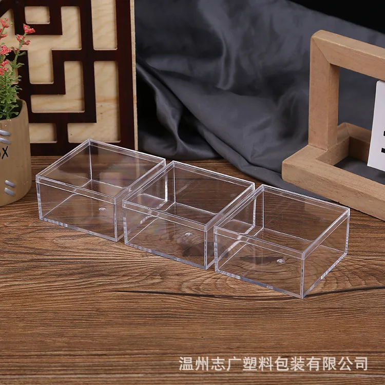 

Candy Box Square Acrylic 7.5cm Transparent PS Plastic without shipping 3.26