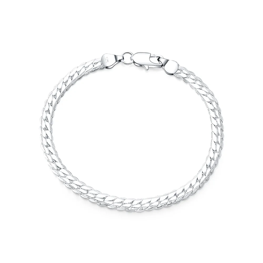 Посеребренные ювелирные изделия для женщин и мужчин изысканная 5 мм цепочка с