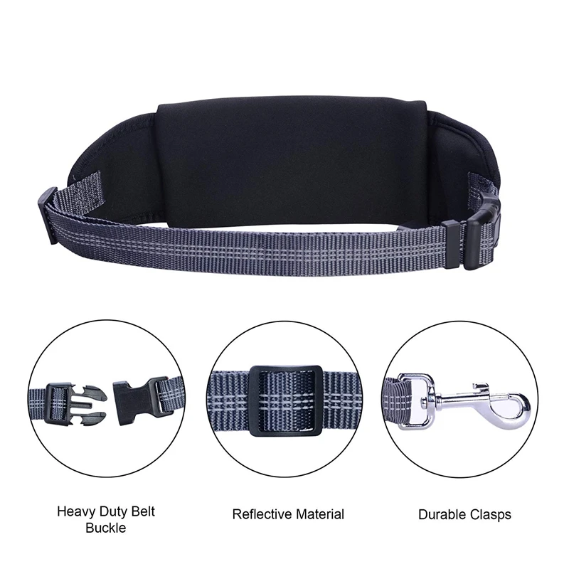 

Hands Free Dog Running Leash with Waist Pocket Adjustable Belt Shock Absorbing Bungee Fits up to 45 inch Waist