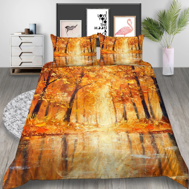 

Natural Scenery 3D Digital Print Bedding Set Microfiber Comforter Soild Duvet Cover Vacation Gifts Queen Bed Set Dropshipping