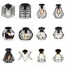 Промышленный винтажный черный светодиодный потолочный светильник, современная лампа в скандинавском стиле с абажуром для гостиной, кухни, лофта, светильник, домашнее освещение, s-образное крепление