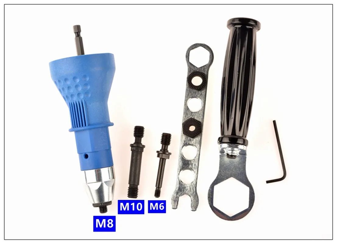 

Electric Rivet Nut Head Wireless Rivet Gun Head Adapter M4-M10 Long Section Profetional Repair Tool