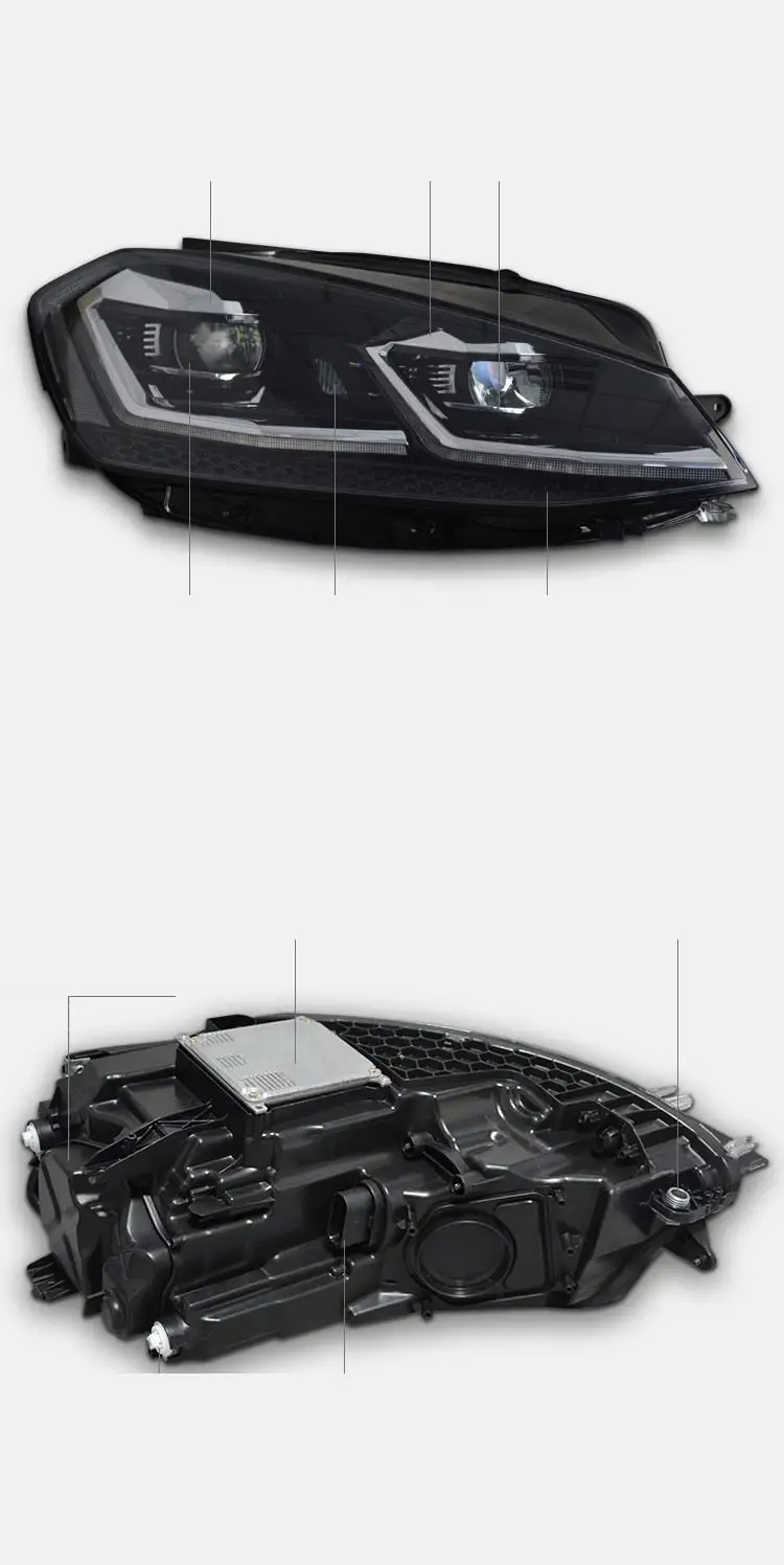 Cob Стайлинг Neblineros Para Авто дневные ходовые части Автомобильные светодиодные фары автомобильные фары в сборе 18 для Volkswagen Golf 7