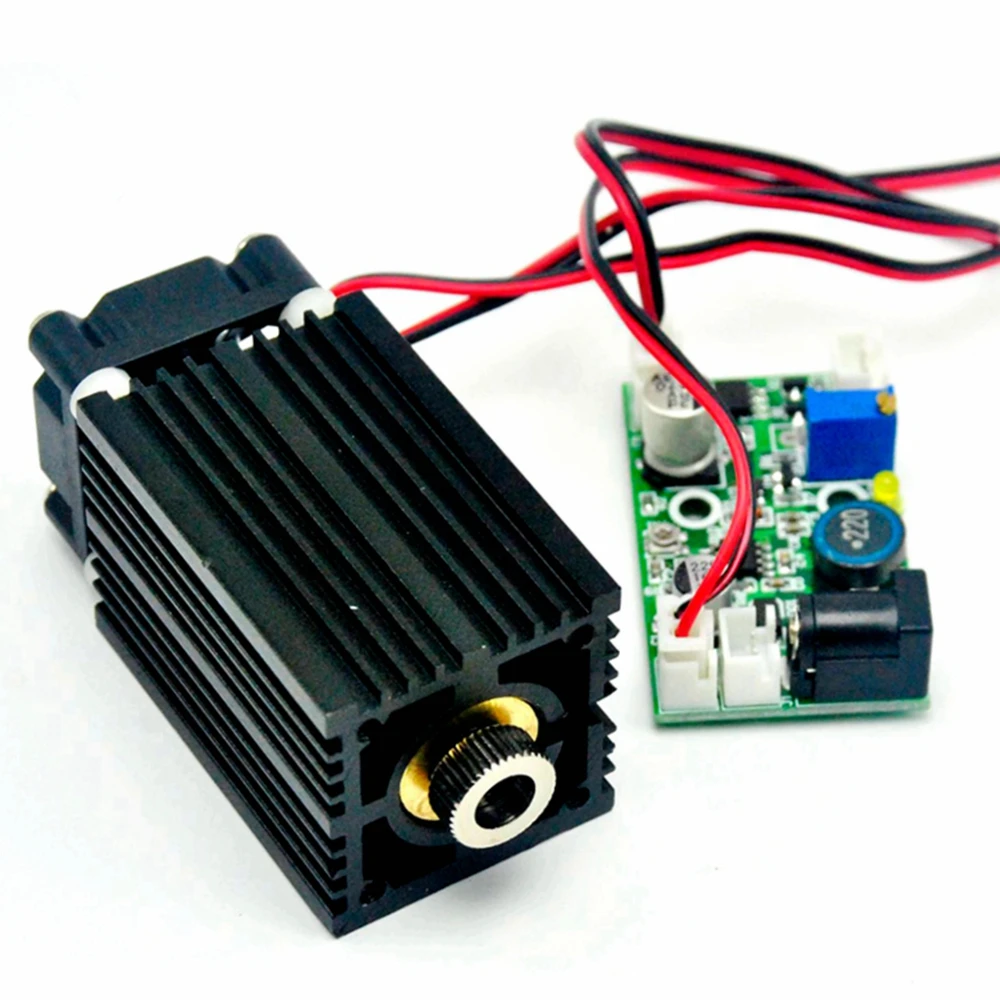 Módulo de Ponto Trabalhando com Ventilador de Refrigeração Ttl e Adaptador Focusable 33x50mm Laser Azul Longo Tempo ac 445nm 450nm 1w 1000mw