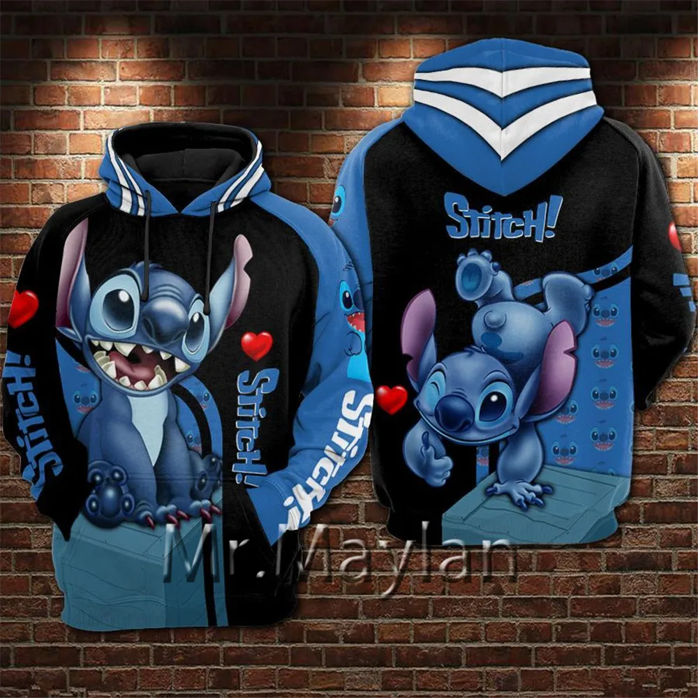 

Cute Stitch 3D Full Printed Anime Hoodies Men/women Hipster Streetwear Outfit Spring Boys Hiphop Hood Sweatshirts Tops Clothes