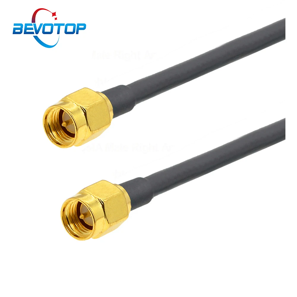BEVOTOP LMR200 Cable SMA Male to SMA Male Plug 50-3 50ohm Low Loss RF Coaxial Cable Adapter WiFi Antenna Extension Cord Pigtail