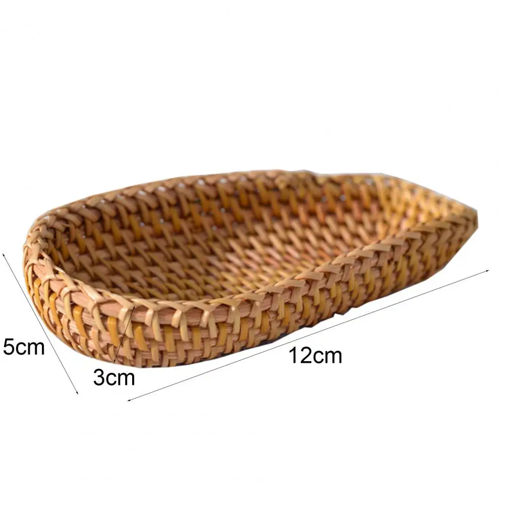 

60% Dropshipping!!Storage Basket Solid Color Shooting Props Rattan Breakfast Bread Snack Container for Dinning Table