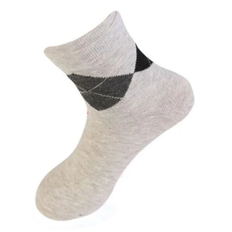 

Diamond Man's Socks Autumn Winter Business Crew Combed of Pure Cotton Male Socks Soft Breathable Casual Middle Tube Man's Sokken