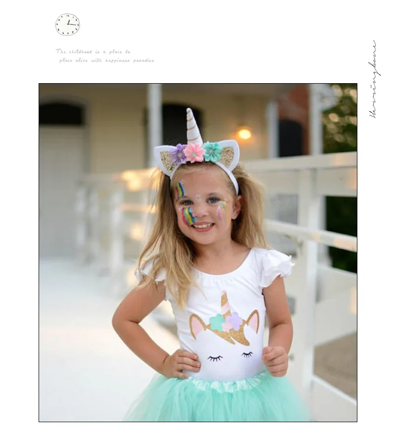 Вечерние аксессуары для волос девочек заячьи ушки повязка на голову Единорог