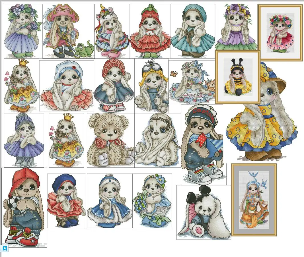4 87 usd Самые продаваемые крест пакет стежка мультфильм животных 14ct ткань вышивка