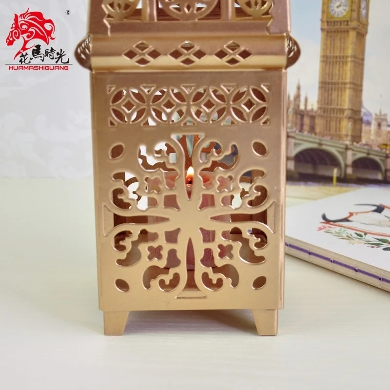 Европейский стиль марокканский Средиземноморский золотой железный подсвечник