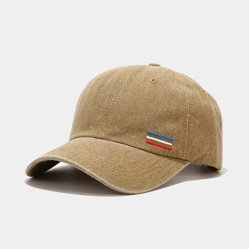 Бейсболка Мужская женская хлопковая с вышивкой в синюю красную и белую полоску