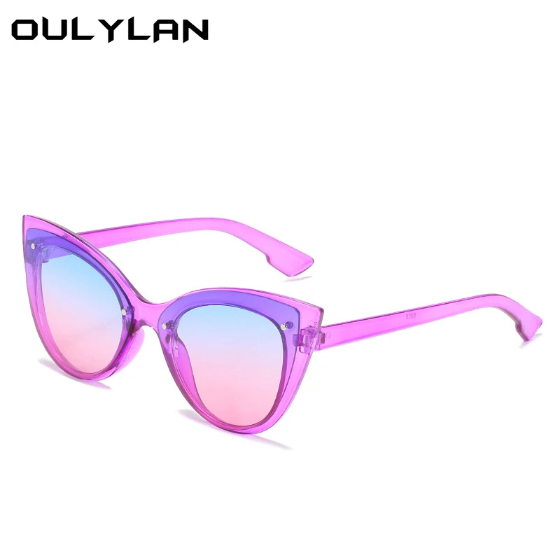 

Oulylan Retro Cat Eye Sunglasses Women Oversized Eyewear Fashion Brand Designer Gradient Colored Sun Glasses Shades for Ladies