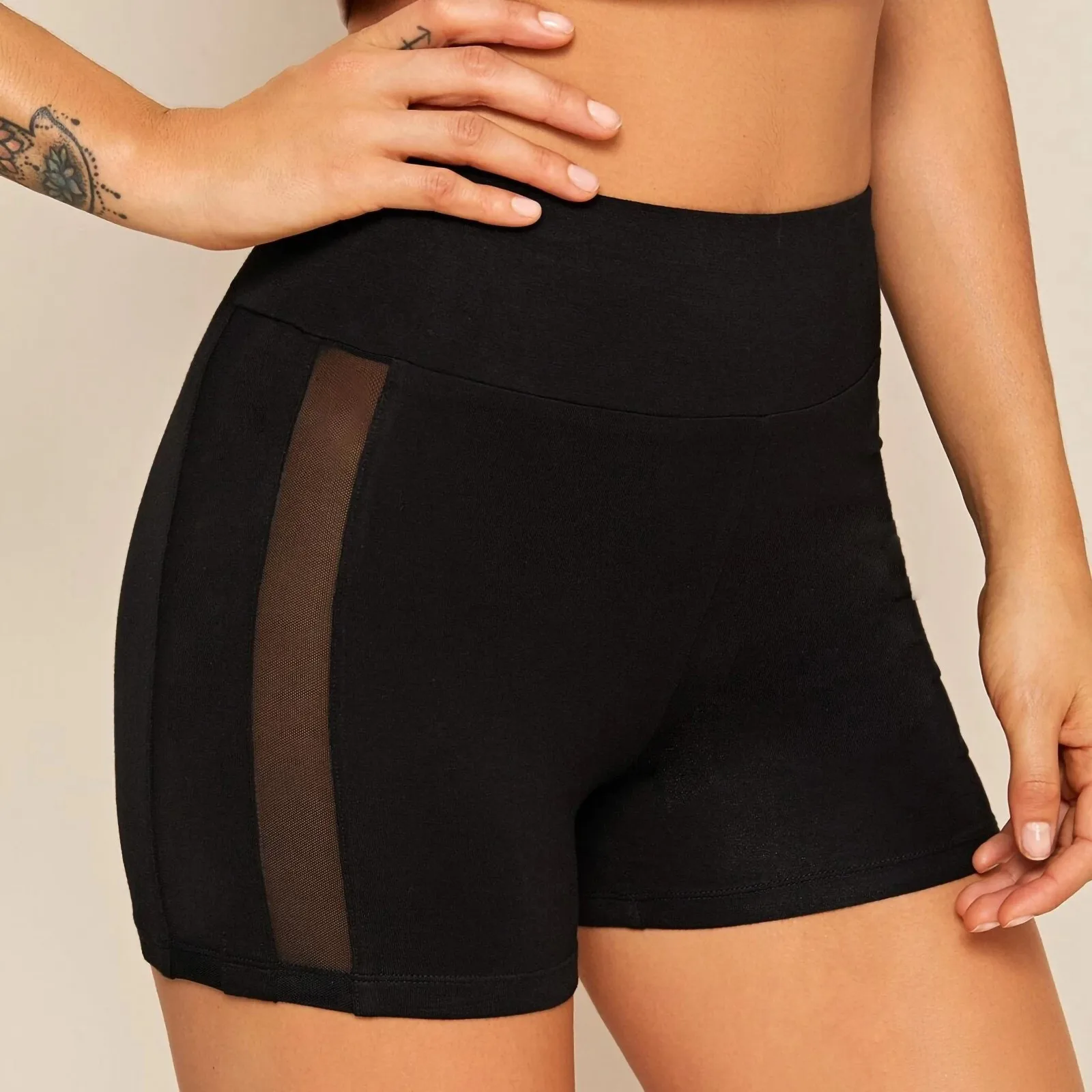 

High Waist Seamless Women's Side Double Mesh Shorts Sports Yoga Running Stretch Loungewear Shorts Women Leggings Gym Clothing