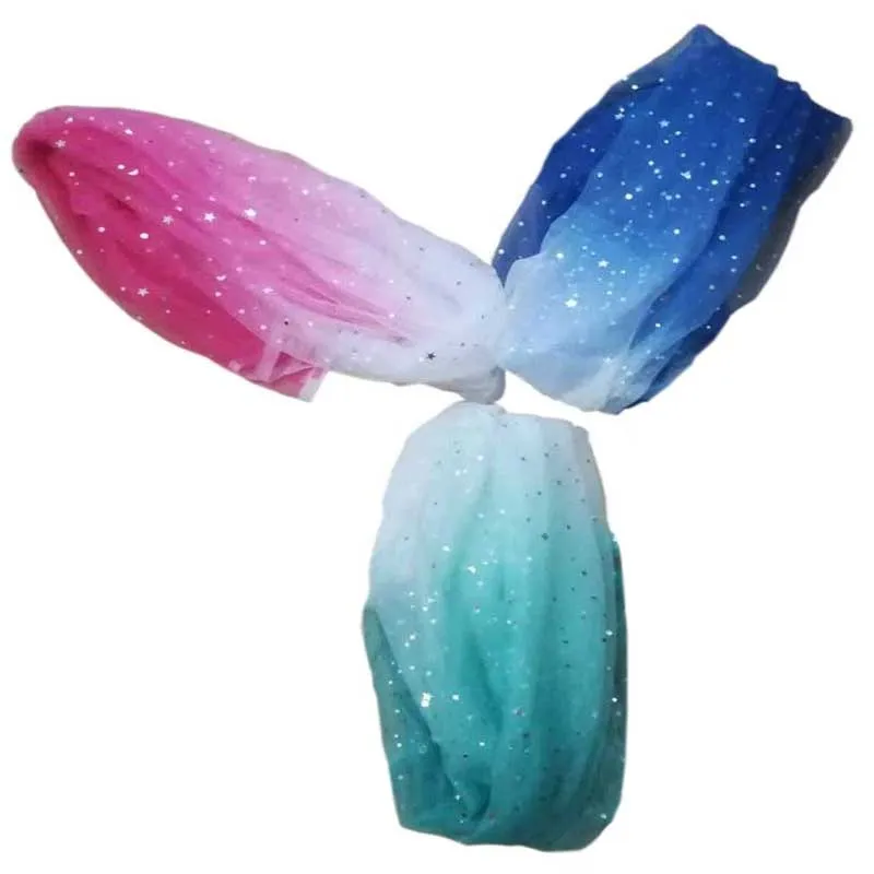 1 м радужной градиентной расцветки Два вида С изображением луны и звезд тюль