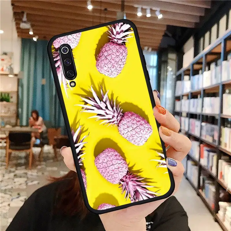 

Yellow Pineapple Pink Silicone Phone Case For Xiaomi Redmi 7 8 9t 6 9se k20 mi8 max3 lite 9 note 9s 10 pro