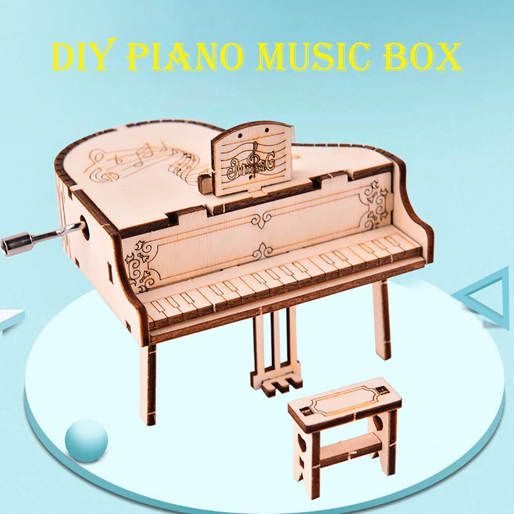 

Креативная сборная игрушка, музыкальная шкатулка, Деревянное пианино ручной работы, музыкальная шкатулка, головоломка, украшение для стола...