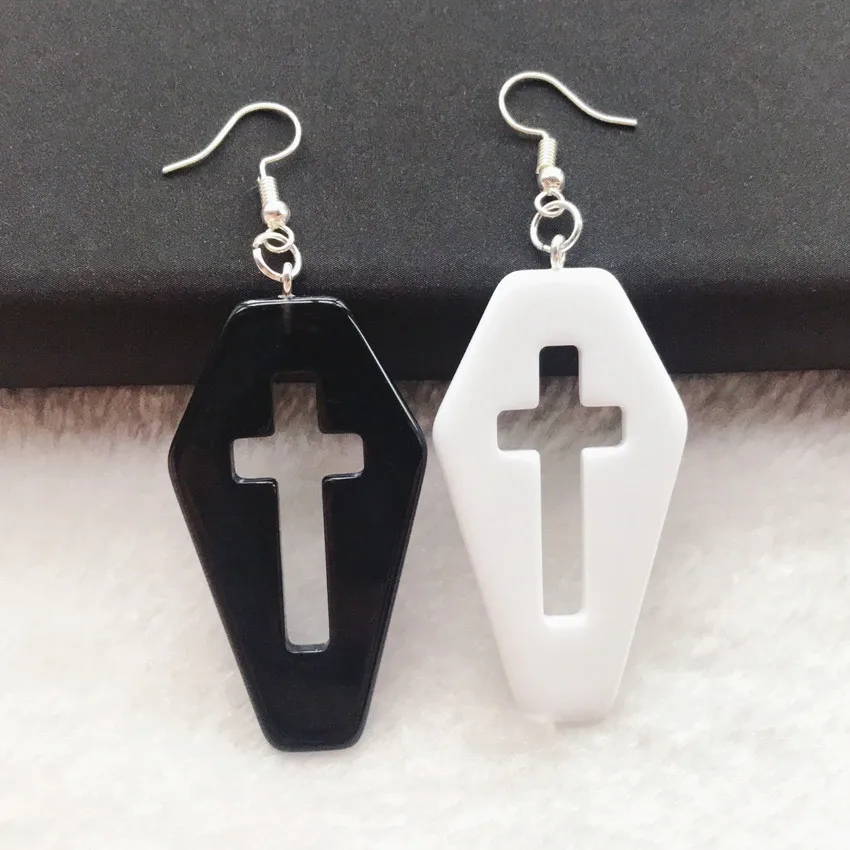 1 пара Женские Висячие серьги большие размеры с вырезами гроб плансетт плоская