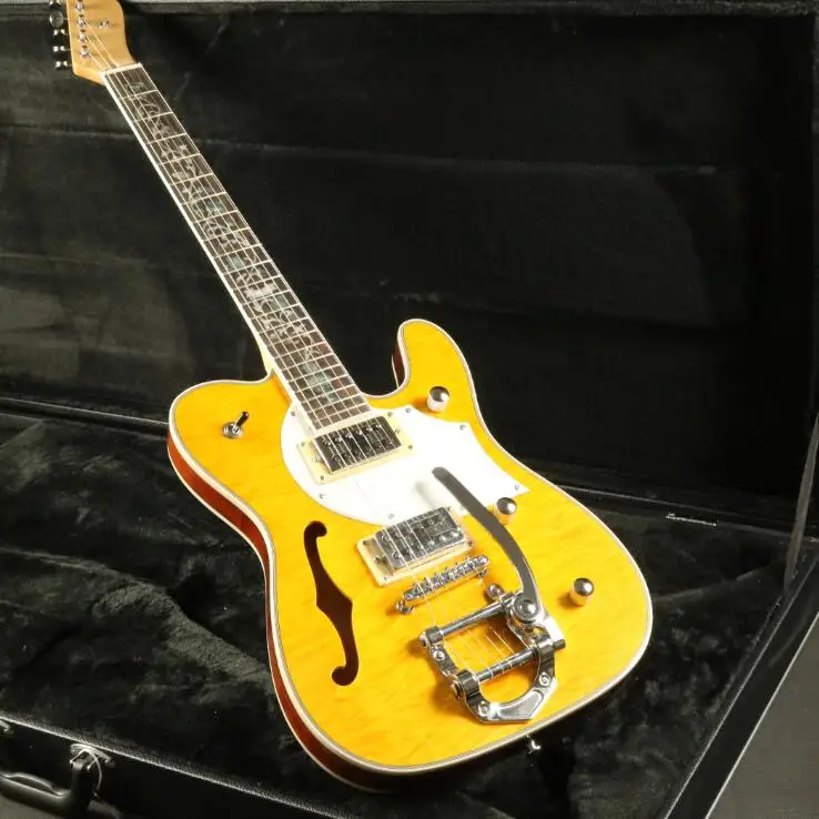 Классический TL для электрогитары сингл F отверстие полуакустическая Дека BB Мост