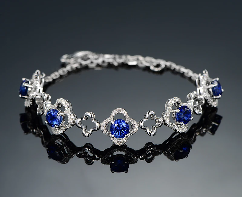 Женский браслет из натурального сапфира MLZB тонкий однотонный Браслет чистого