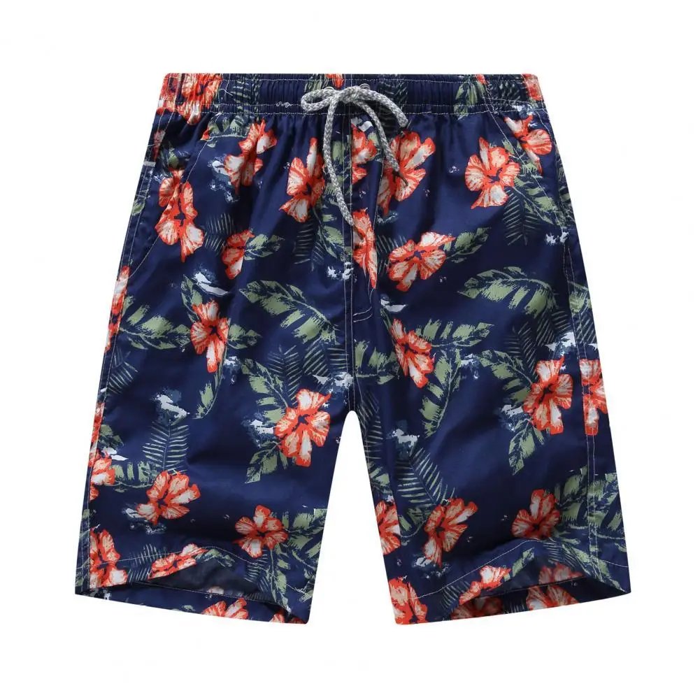

Plus Size Men Beach Shorts Summer Printed Drawstring Male Elastic Waist Quick Dry Pockets Casual Board Shorts 2021