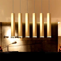 acrylic square long tube pendant lamp modern creative kitchen island pendant light decor restaurant shop bar cafe pipe lamps