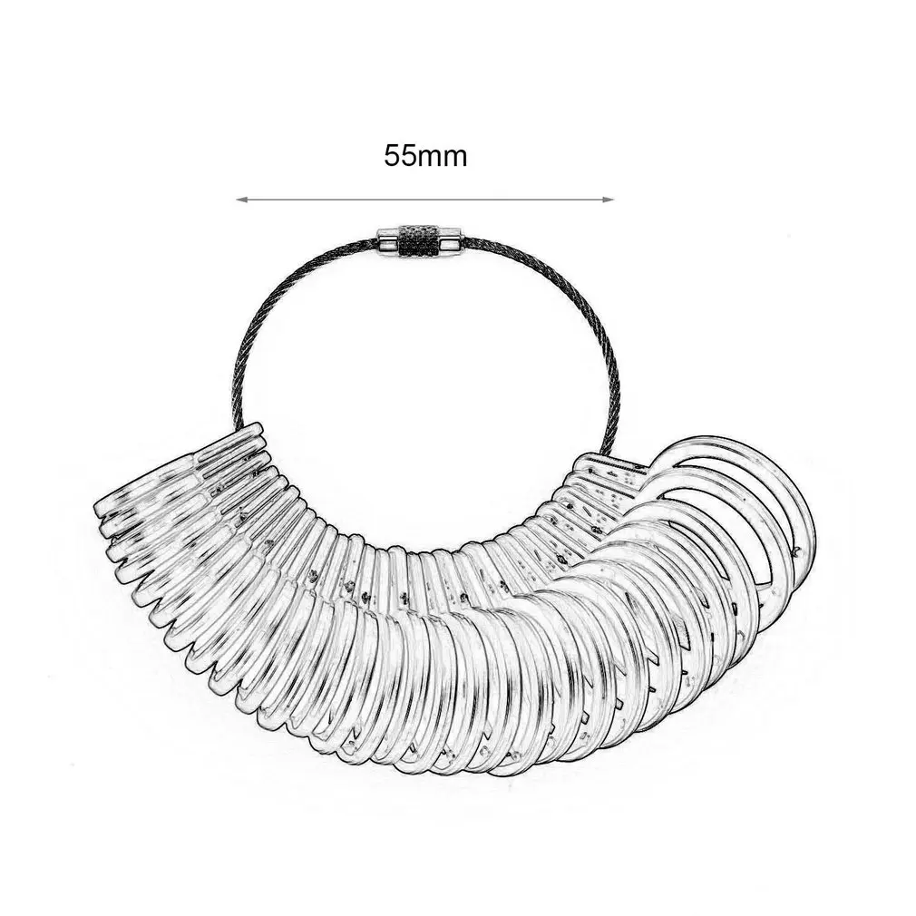 

US Size 0 To 13 Jewelry Tool Ring Sizer Finger Size Gauge Ring Basic Jewelry Measurement Tool Suitable for Jewelry Size Loop New