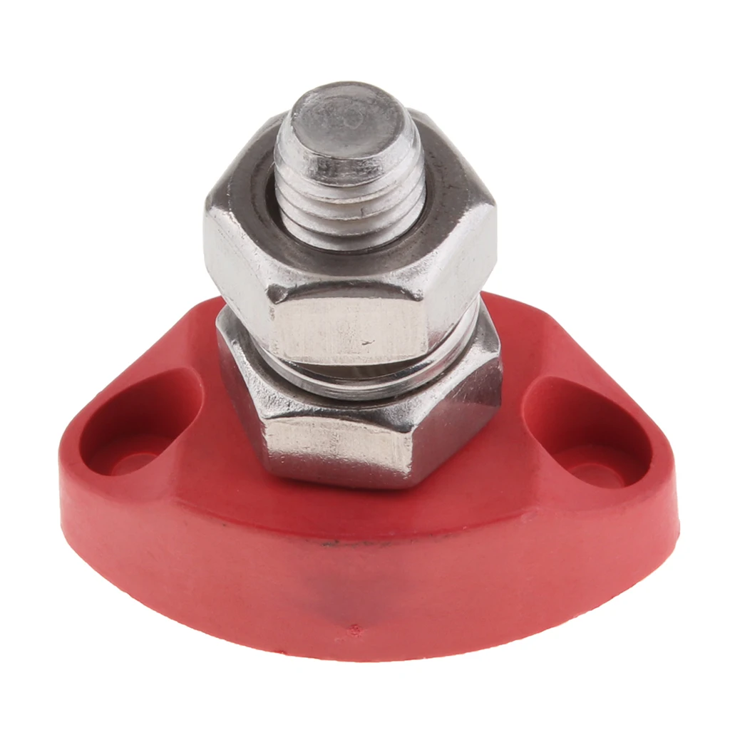 

Red Junction Block Power Post Set Insulated Terminal Stud 3/8"