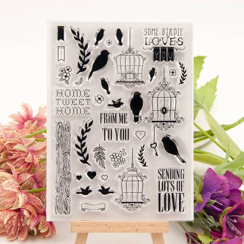 

1pc Birdcage Transparent Clear Silicone Stamp Seal Cutting DIY Scrapbooking Rubber Coloring Embossing Diary Decoration Reusable