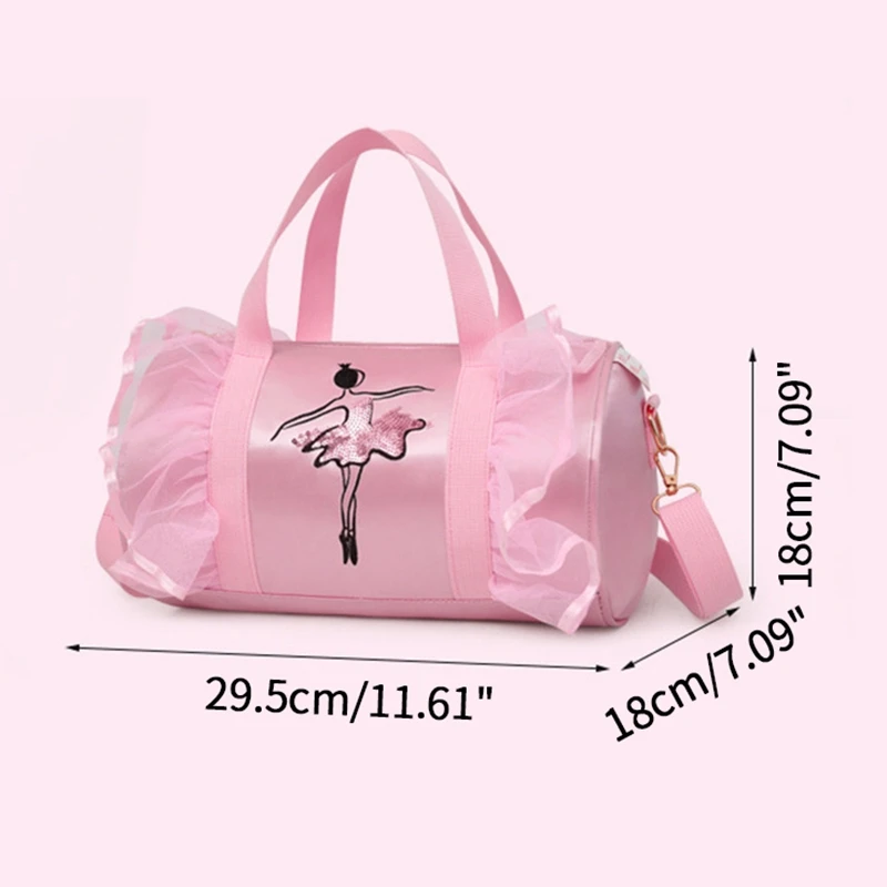 

Fashion Girls Ballerina Ballet Bags Kids Handbag Ruffled Lace Embroidered Dancing Bag children Ballet Dance Gymnastic Bag