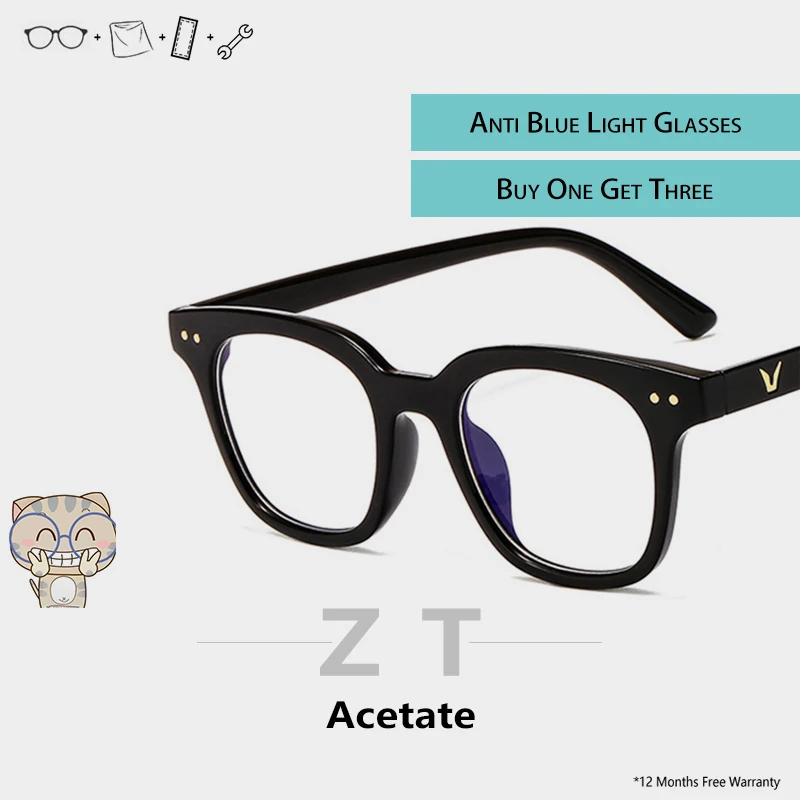 ZT голубые легкие очки в оправе женские ацетатные Квадратные прозрачные Lunette Lumiere